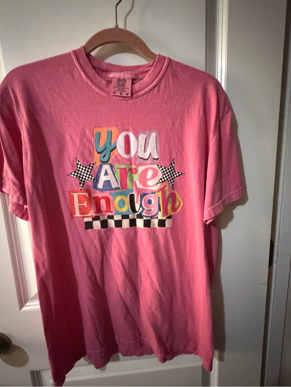 Comfort Colors Pink 'You Are Enough' Graphic Tee